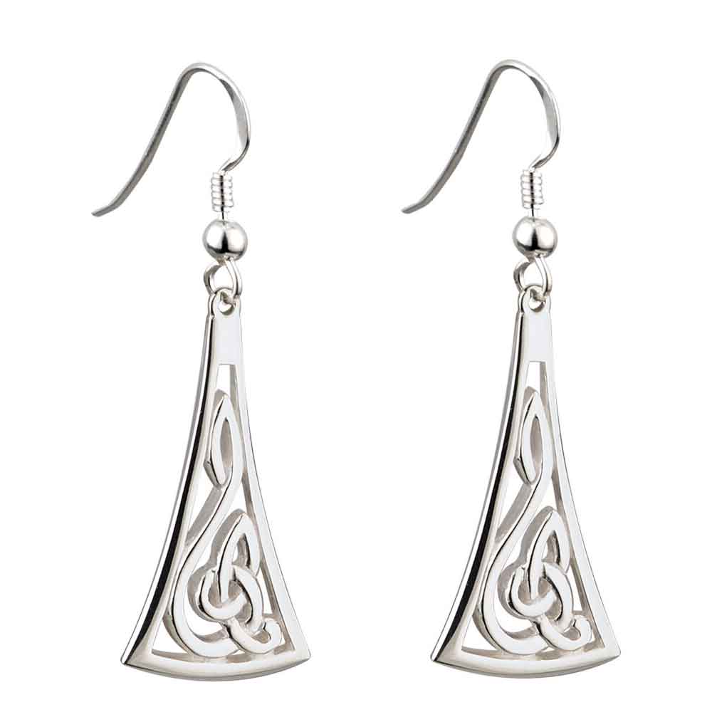 Product image for Celtic Earrings - Sterling Silver Long Celtic Earrings