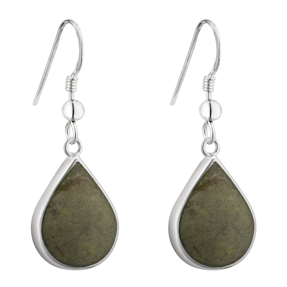 Product image for Irish Earrings | Sterling Silver Connemara Marble Teardrop Earrings