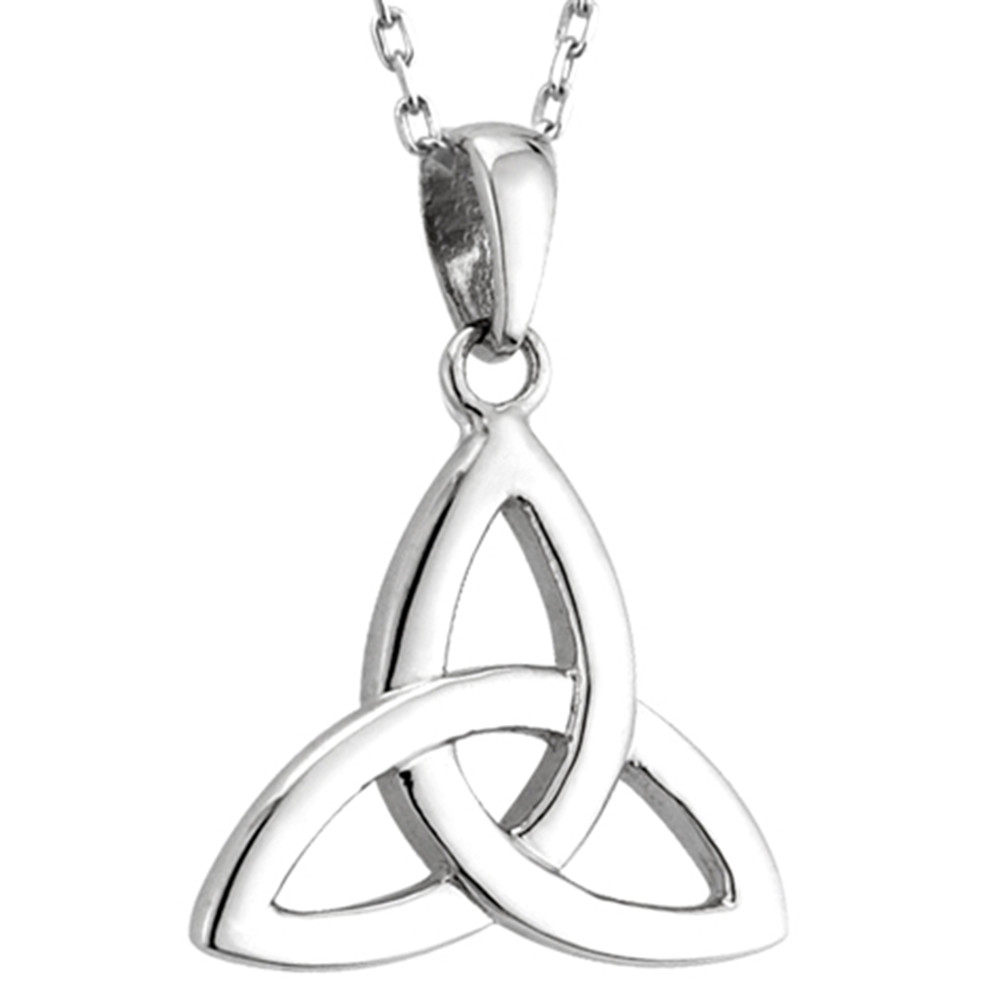 Product image for Irish Necklace | 14k White Gold Celtic Trinity Knot Pendant