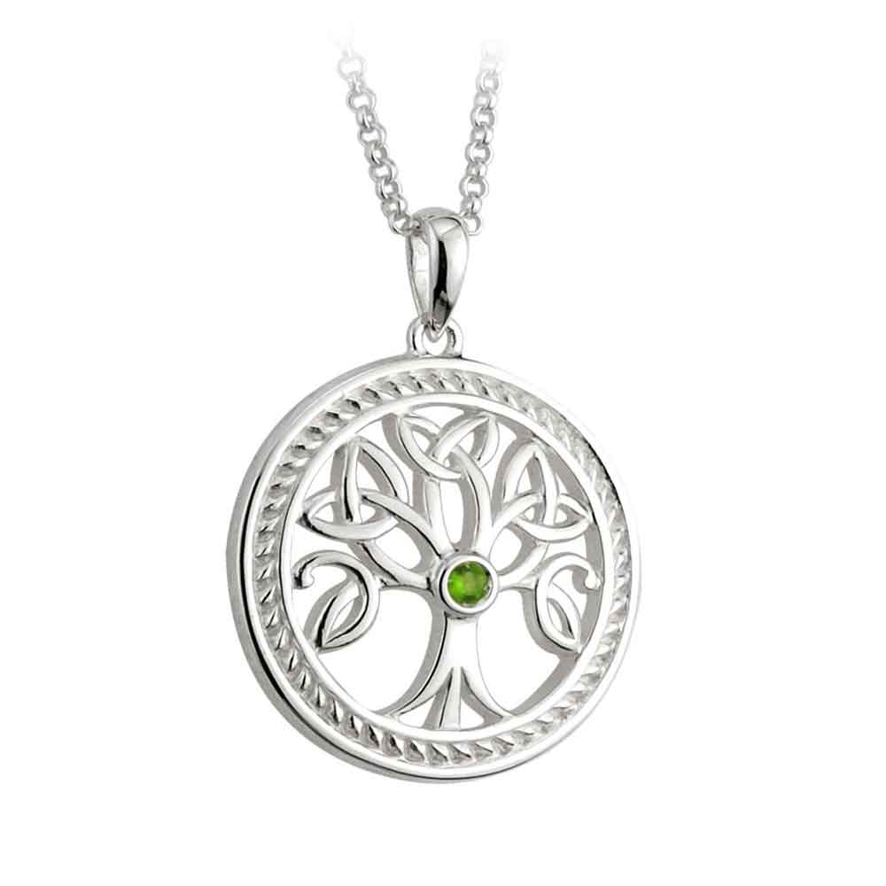 Product image for Celtic Pendant - Sterling Silver Tree Of Life Trinity Knot Pendant with Chain