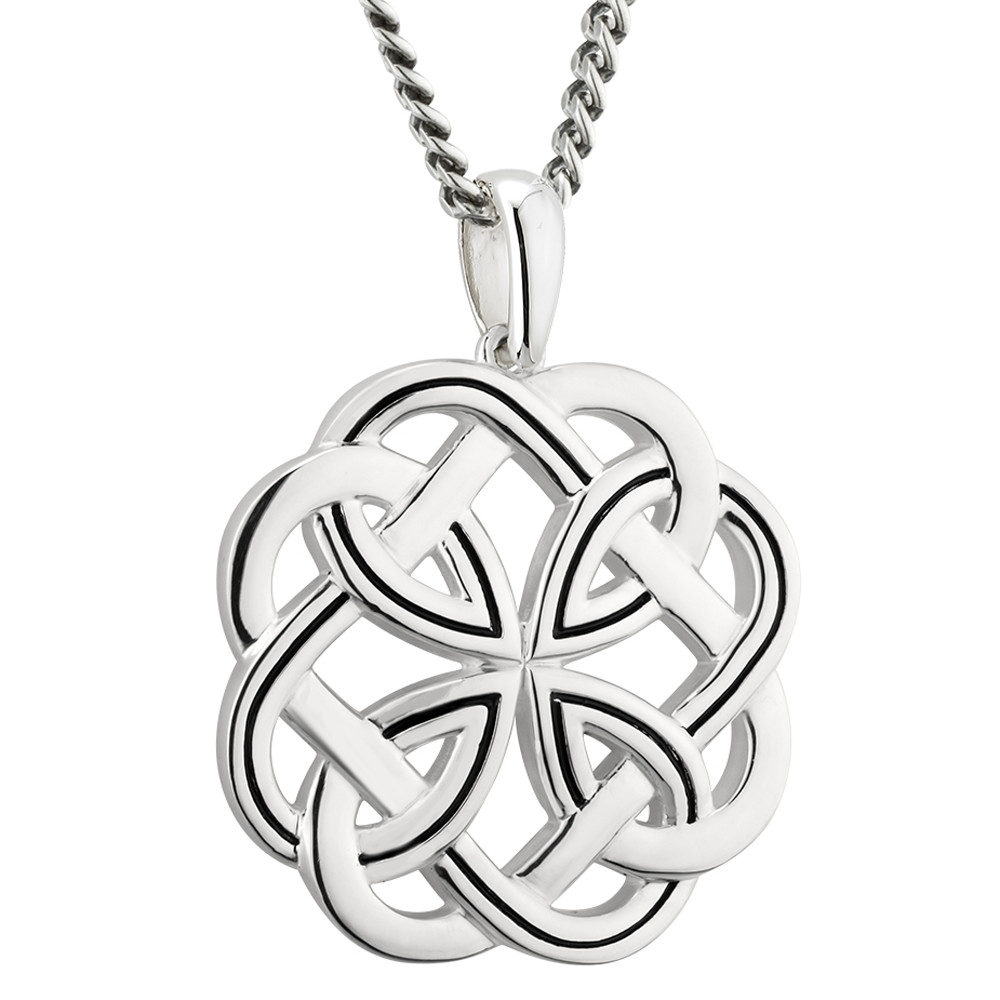 Product image for Irish Necklace | Sterling Silver Large Heavy Celtic Knot Pendant