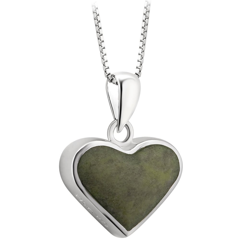 Product image for Irish Necklace | Sterling Silver Connemara Marble Heart Pendant