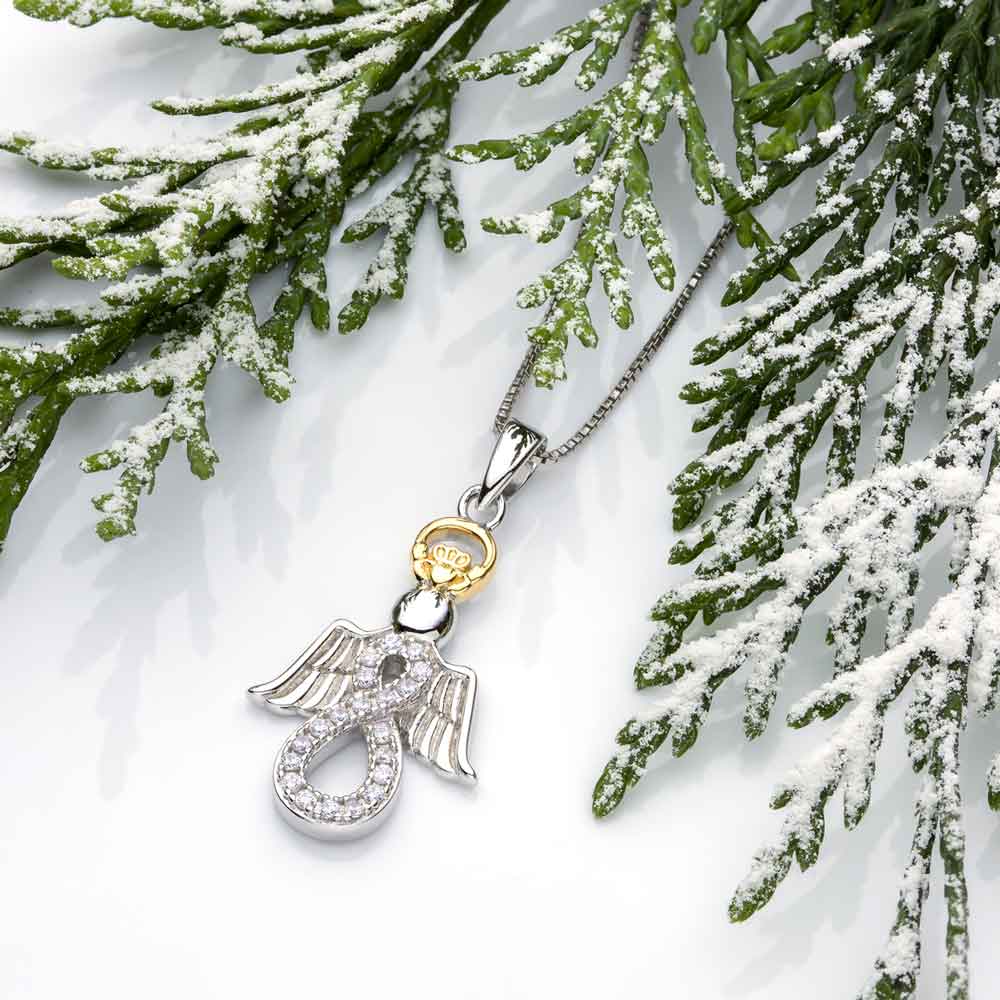 Claddagh crystal necklace discount