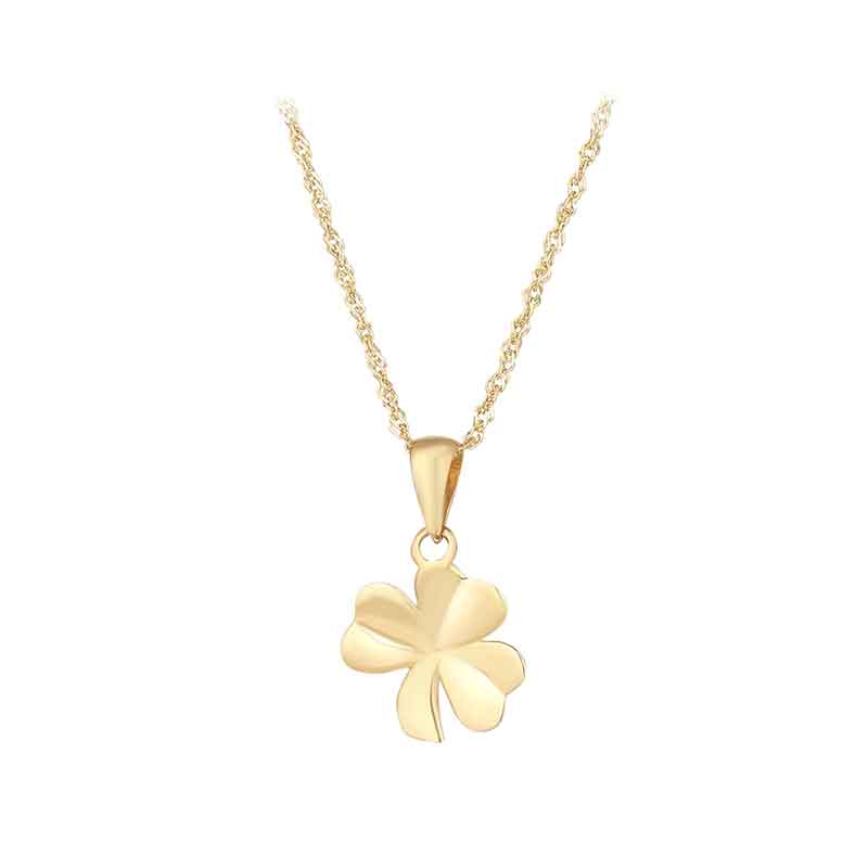 Product image for Irish Necklace | 14k Gold Delicate Shamrock Pendant