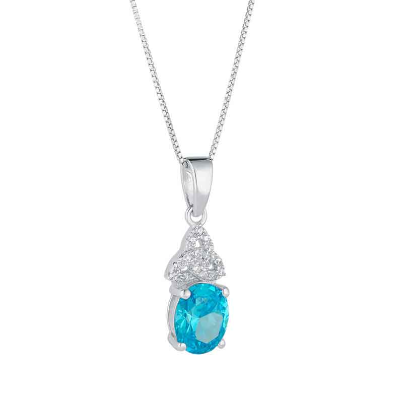 Product image for Irish Necklace | Celtic Trinity Knot Crystal Birthstone Pendant