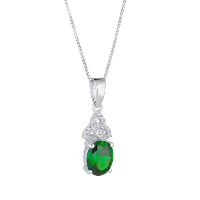 Product image for Irish Necklace | Celtic Trinity Knot Crystal Birthstone Pendant