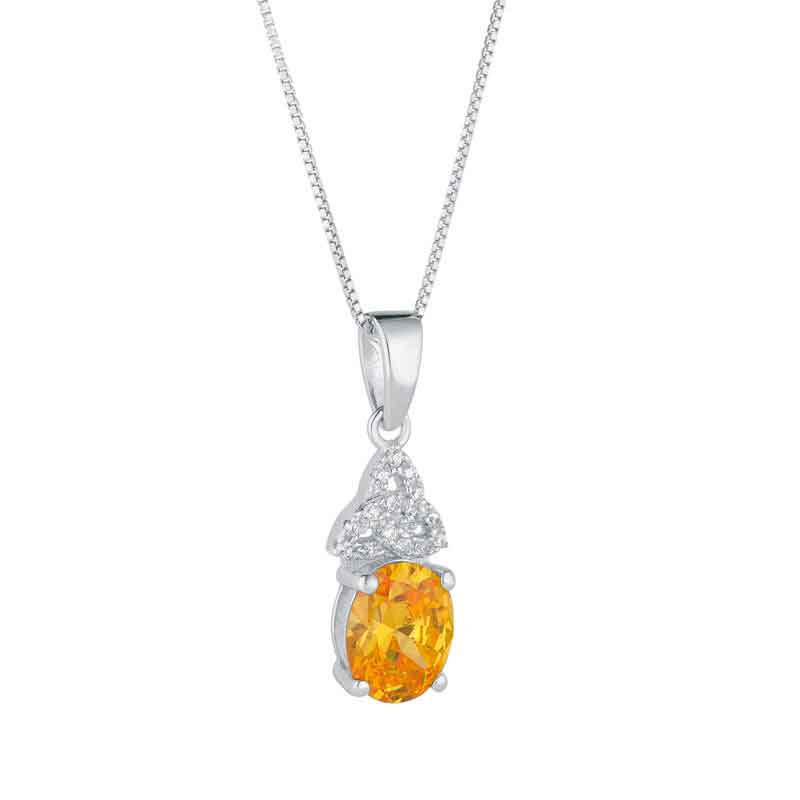 Product image for Irish Necklace | Celtic Trinity Knot Crystal Birthstone Pendant