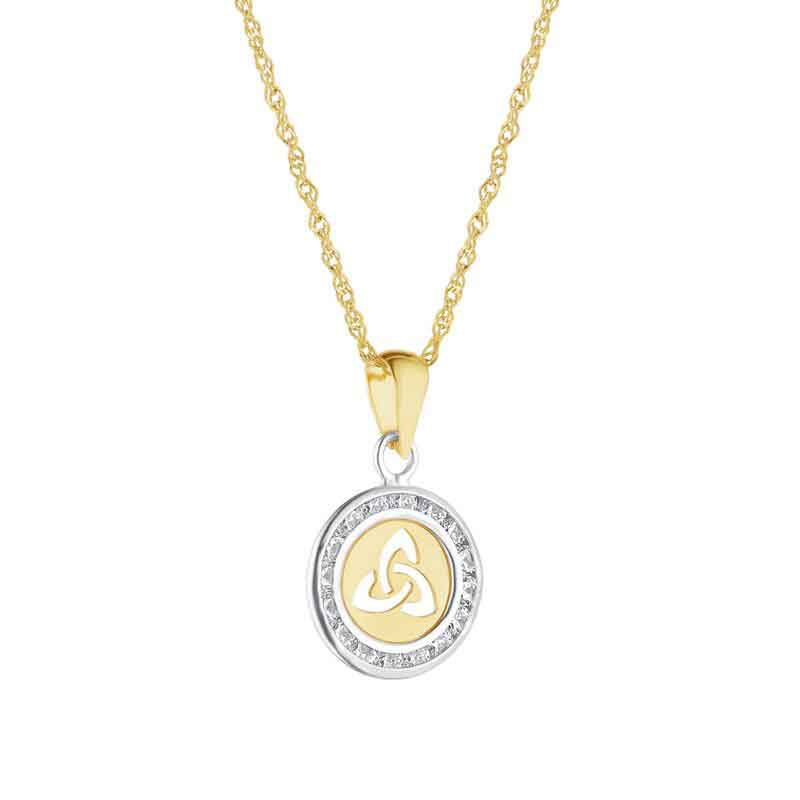 Product image for Irish Necklace | 10k Gold Small Circle Trinity Knot Pendant