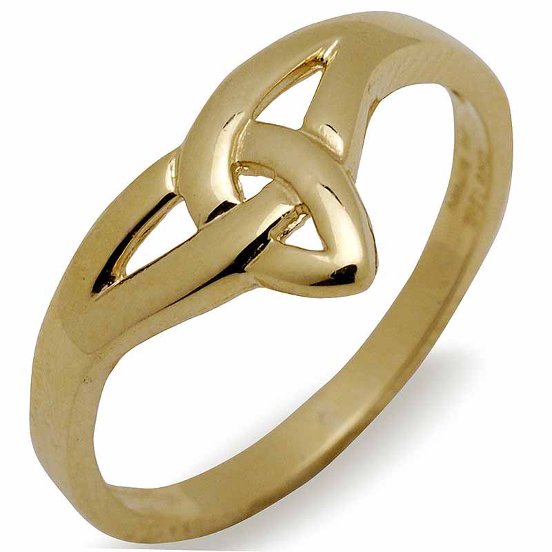 Product image for Irish Ring - 10k Yellow Gold Ladies Trinity Knot Celtic Band