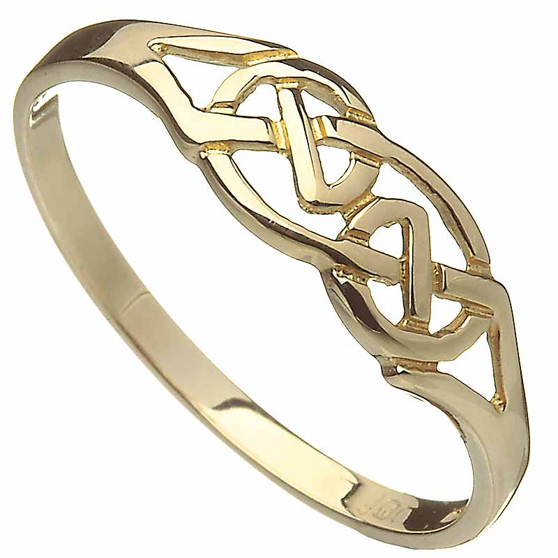Product image for Irish Ring - 10k Yellow Gold Interweaved Celtic Knot Band