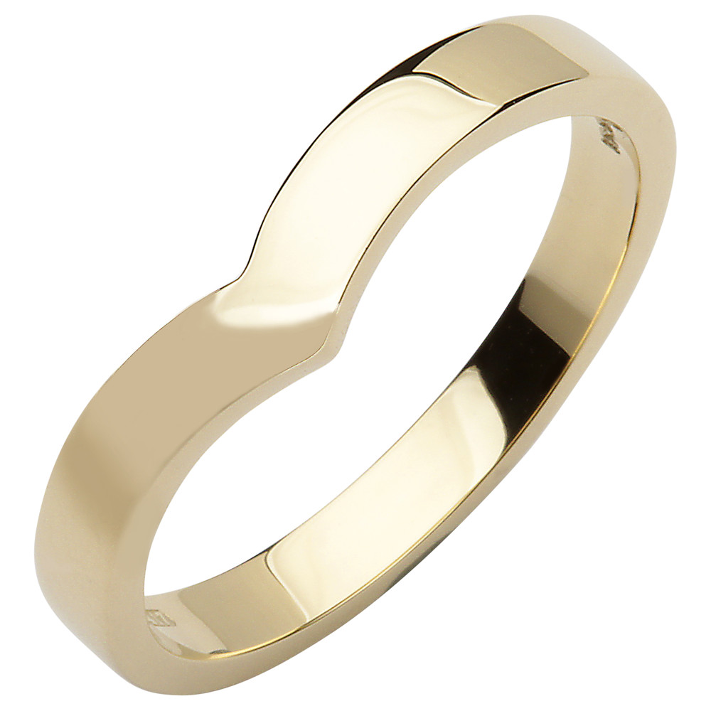 Product image for Irish Wedding Band - 10k Yellow Gold Ladies Wishbone Ring