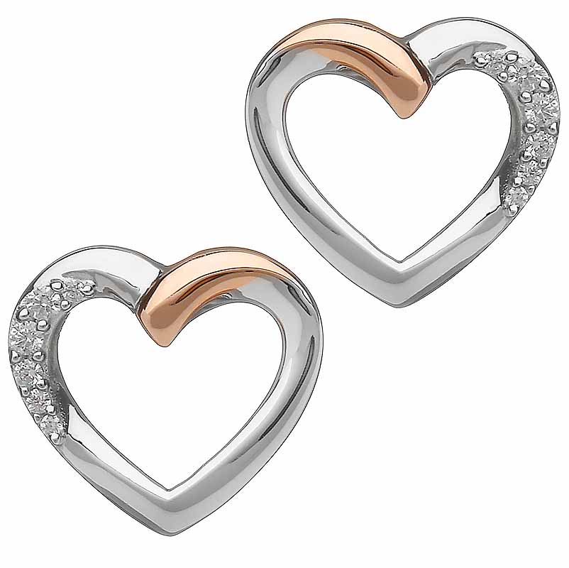 Product image for Irish Earrings | Real Irish Gold & Sterling Silver Heart Earrings by House of Lor