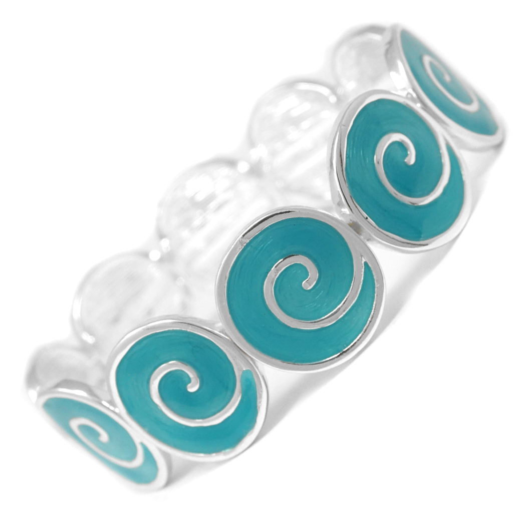 Product image for Irish Bracelet | Celtic Waves Shannon River Silvertone Spiral Stretch Bracelet