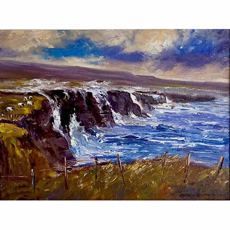Product image for Irish Art | Doolin Storm Oil Painting by Doreen Drennan