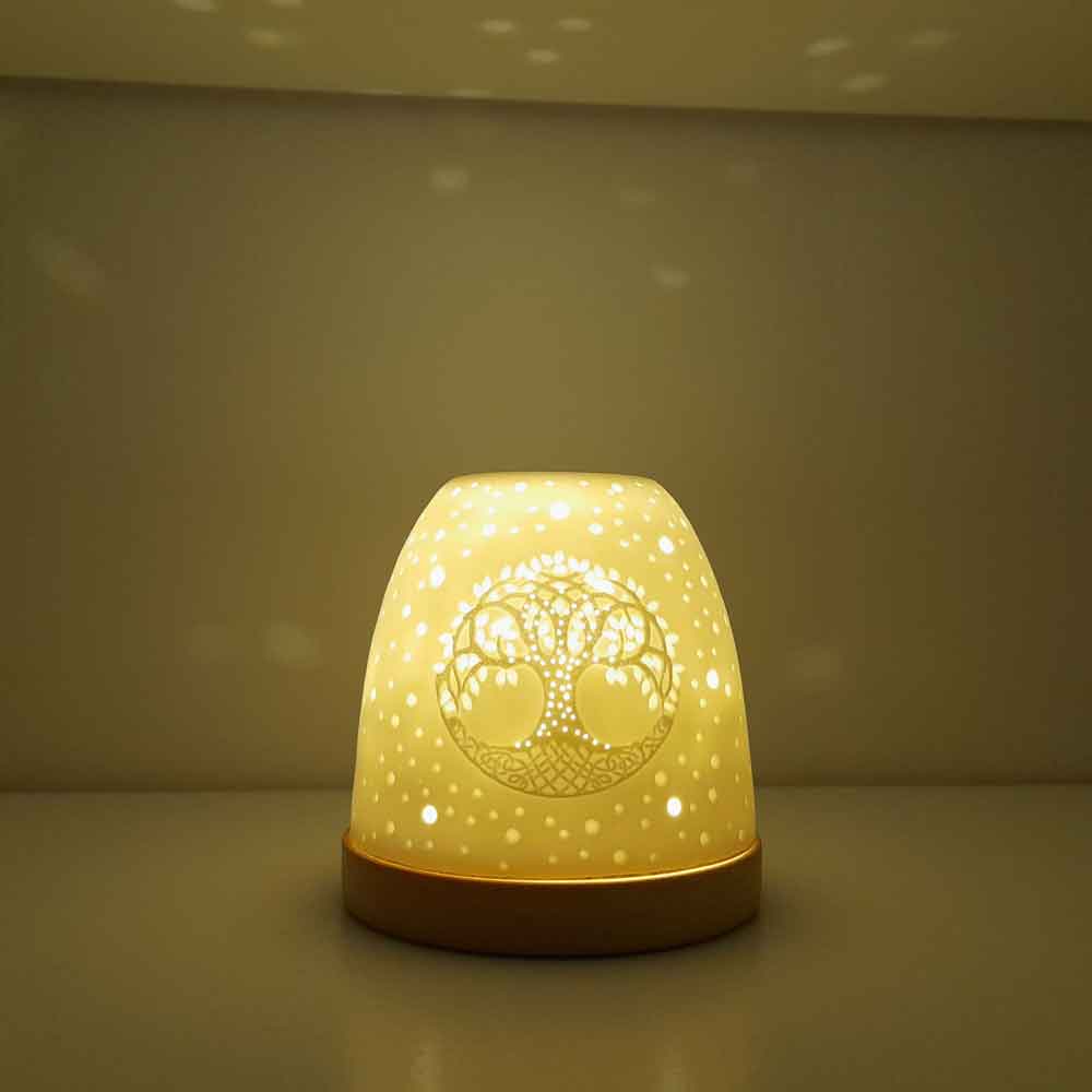 Product image for Irish Home | Porcelain Starlight Celtic Tree of Life Votive