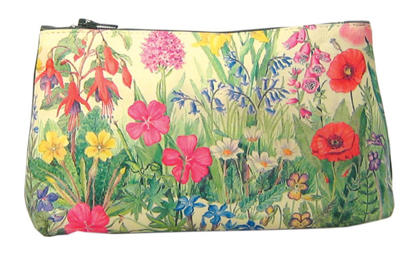 Product image for Leather Cosmetic Bag - Wildflowers