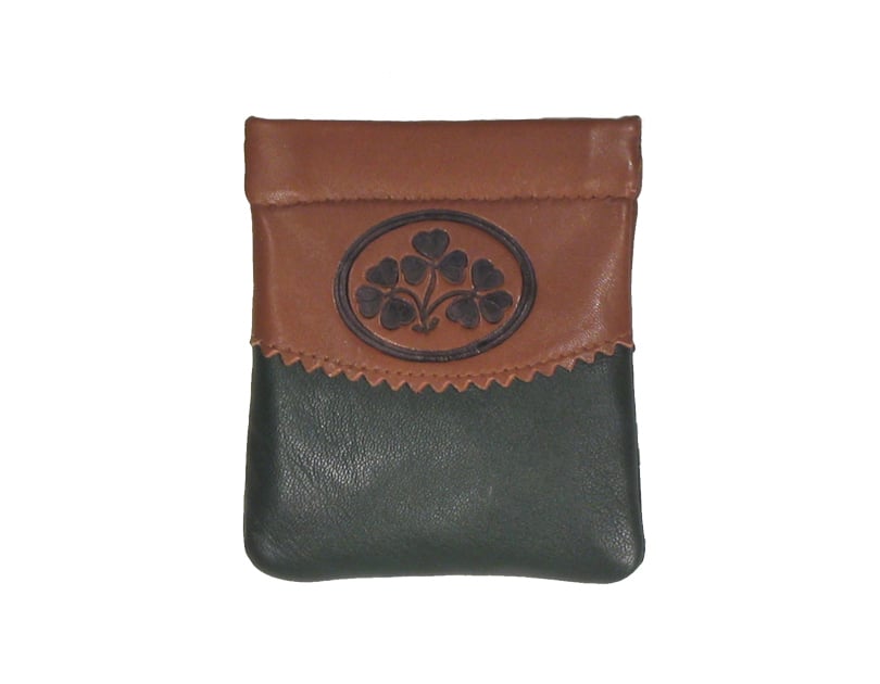 Product image for Two Tone Leather Snap Purse - Shamrock Spray