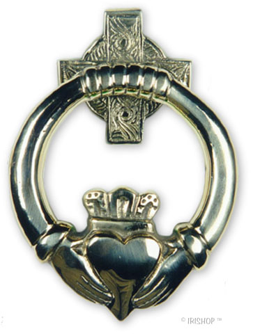 Product image for Claddagh Brass DoorKnocker - Medium