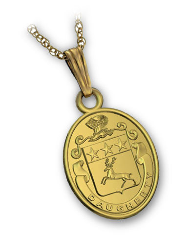 Product image for Irish Necklace - Sterling Silver Oval Family Crest Pendant with Chain