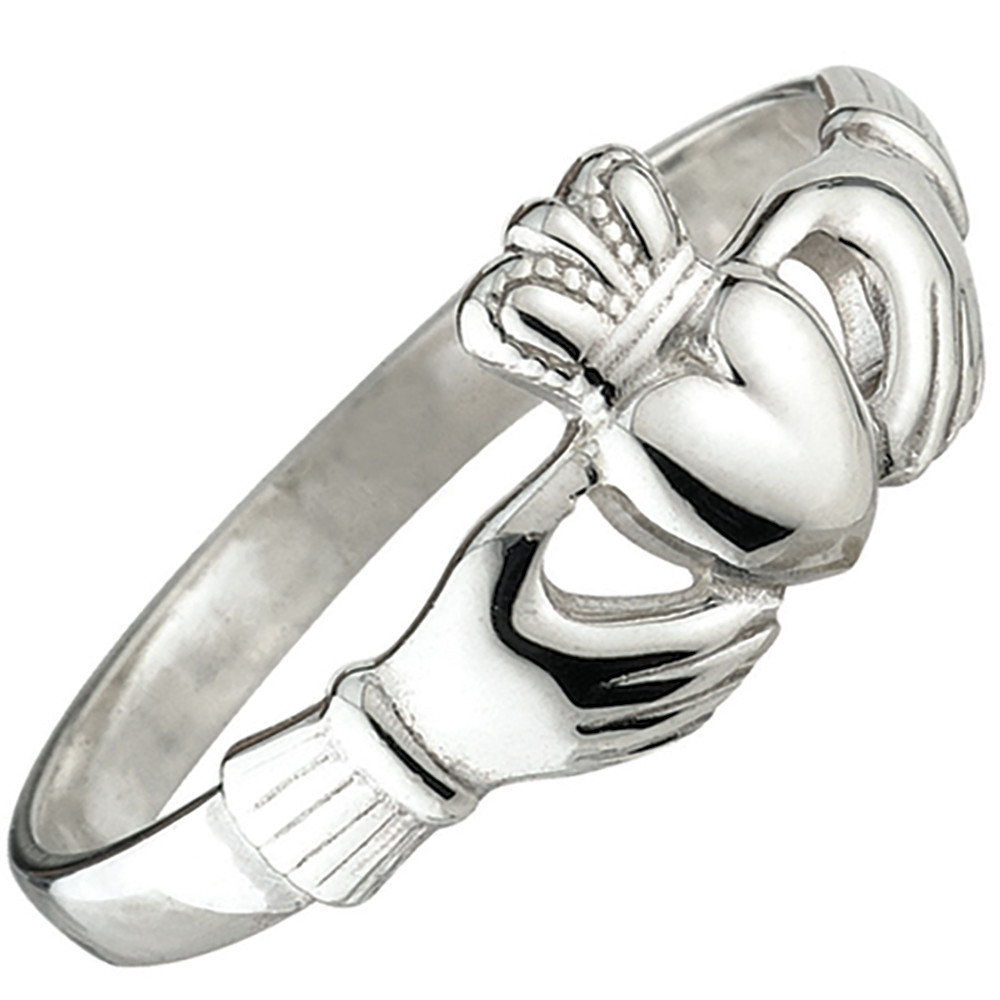 Product image for Irish Claddagh Ring - Sterling Silver Ladies Dainty Claddagh Ring