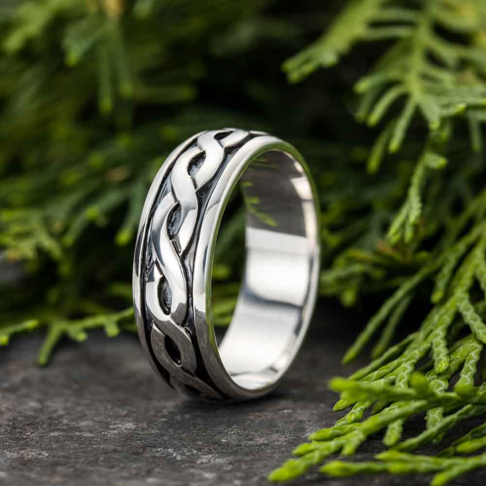 Product image for Celtic Ring - Men's Sterling Silver Wide Celtic Band