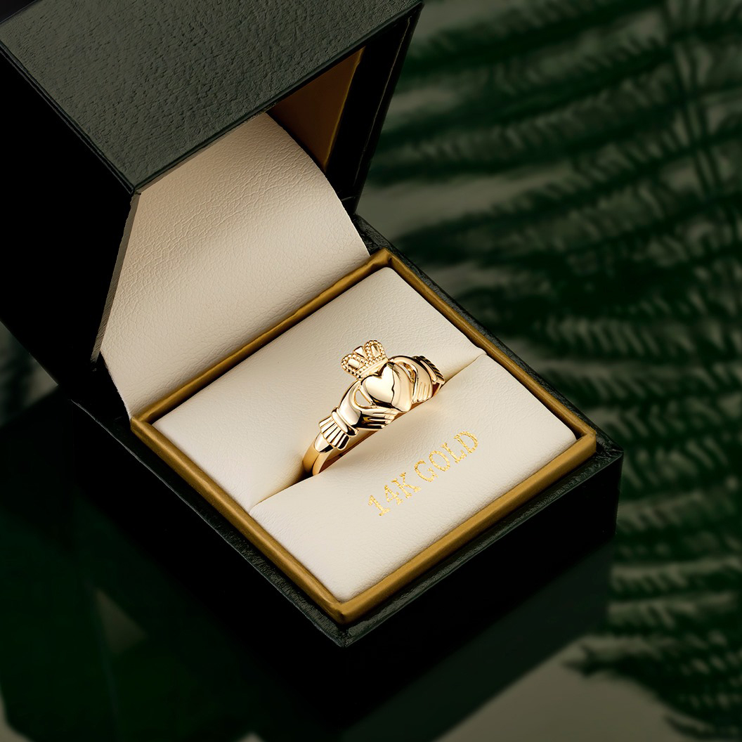 Product image for Claddagh Ring - Ladies 14k Yellow Gold Claddagh Ring
