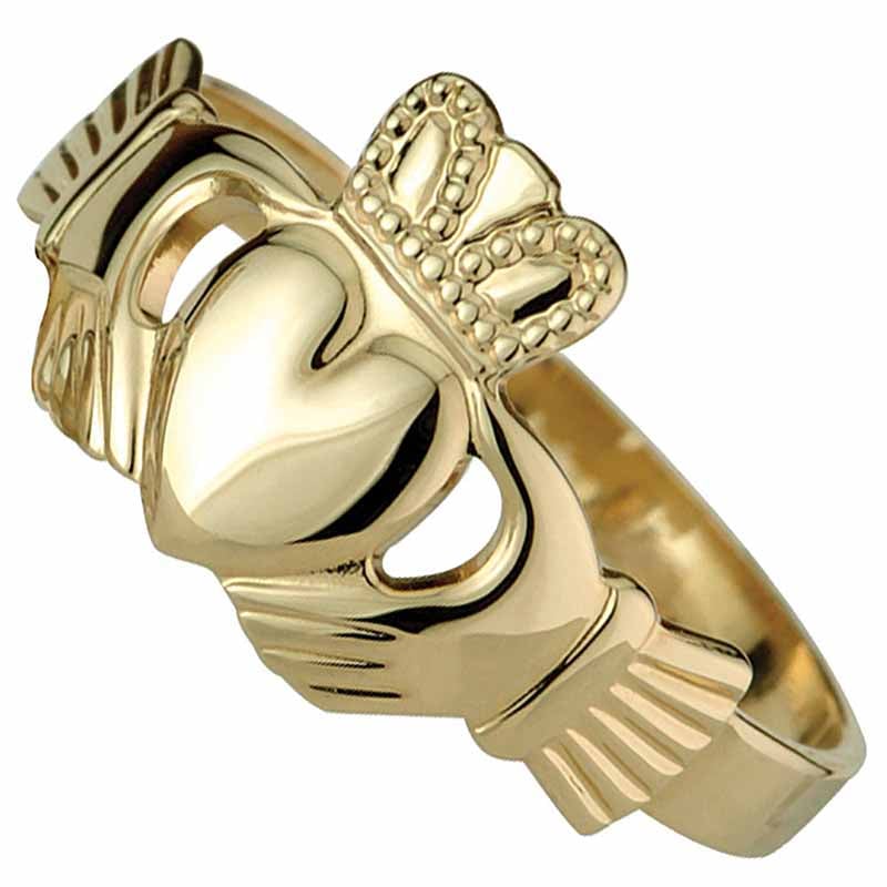 Claddagh Ring Men's 14k Yellow Gold Claddagh Ring at