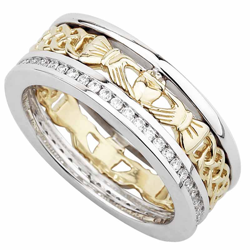 Claddagh Ring Ladies 14k Gold with Diamonds Claddagh