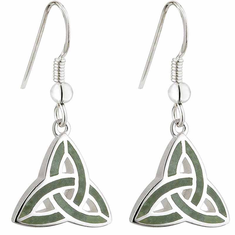 Product image for Celtic Earrings - Connemara Marble Trinity Knot Earrings