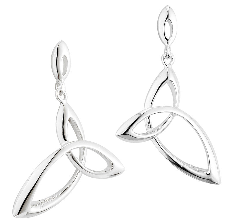 Irish Earrings Sterling Silver Fusion Celtic Trinity Knot Earrings at