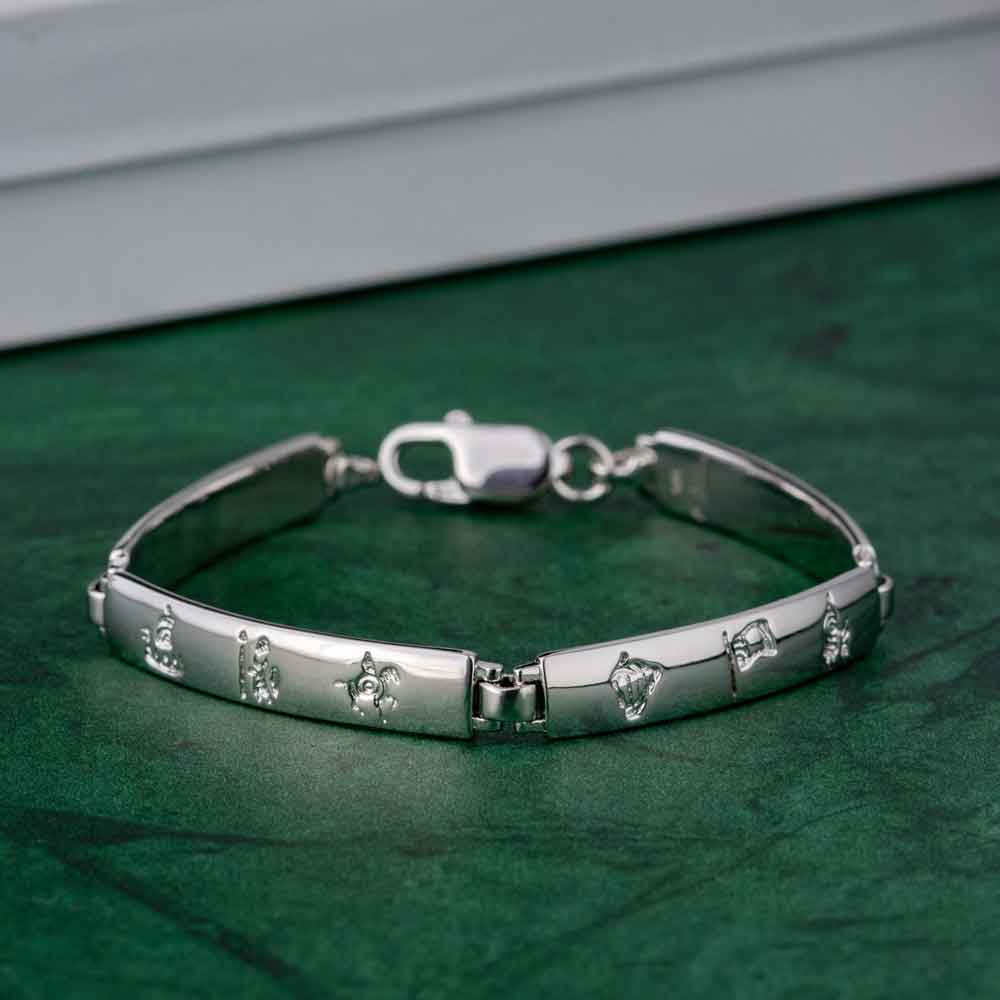 Product image for Irish Bracelet - History of Ireland Sterling Silver 4 Link Bracelet