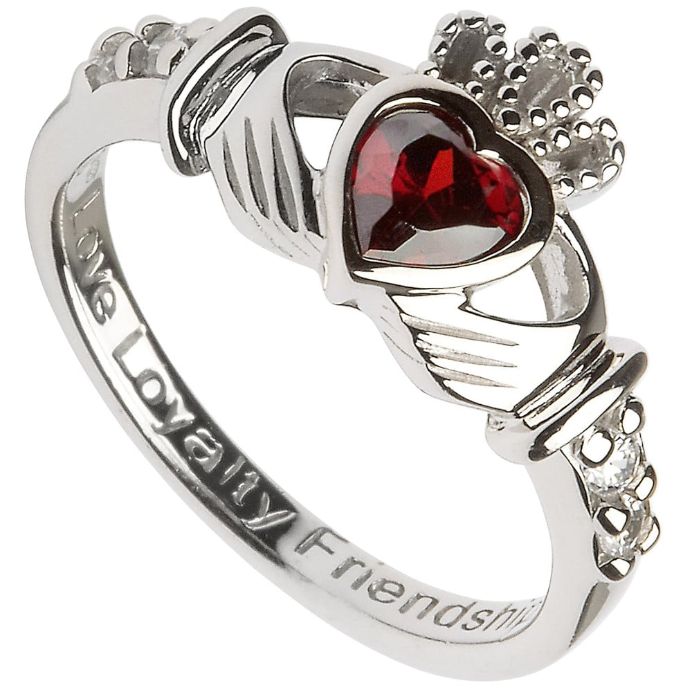 Product image for Claddagh Ring - Sterling Silver Birthstone Claddagh