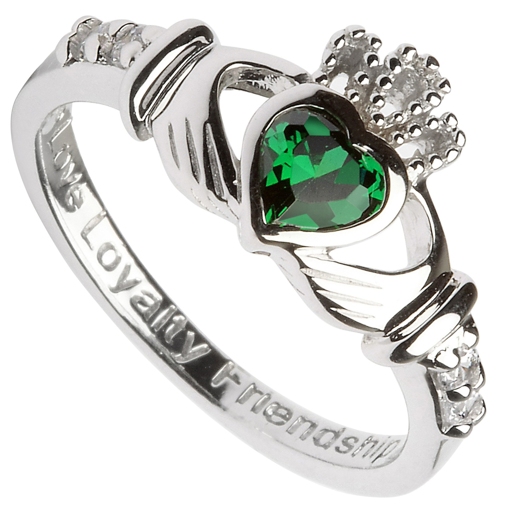 Product image for Claddagh Ring - Sterling Silver Birthstone Claddagh