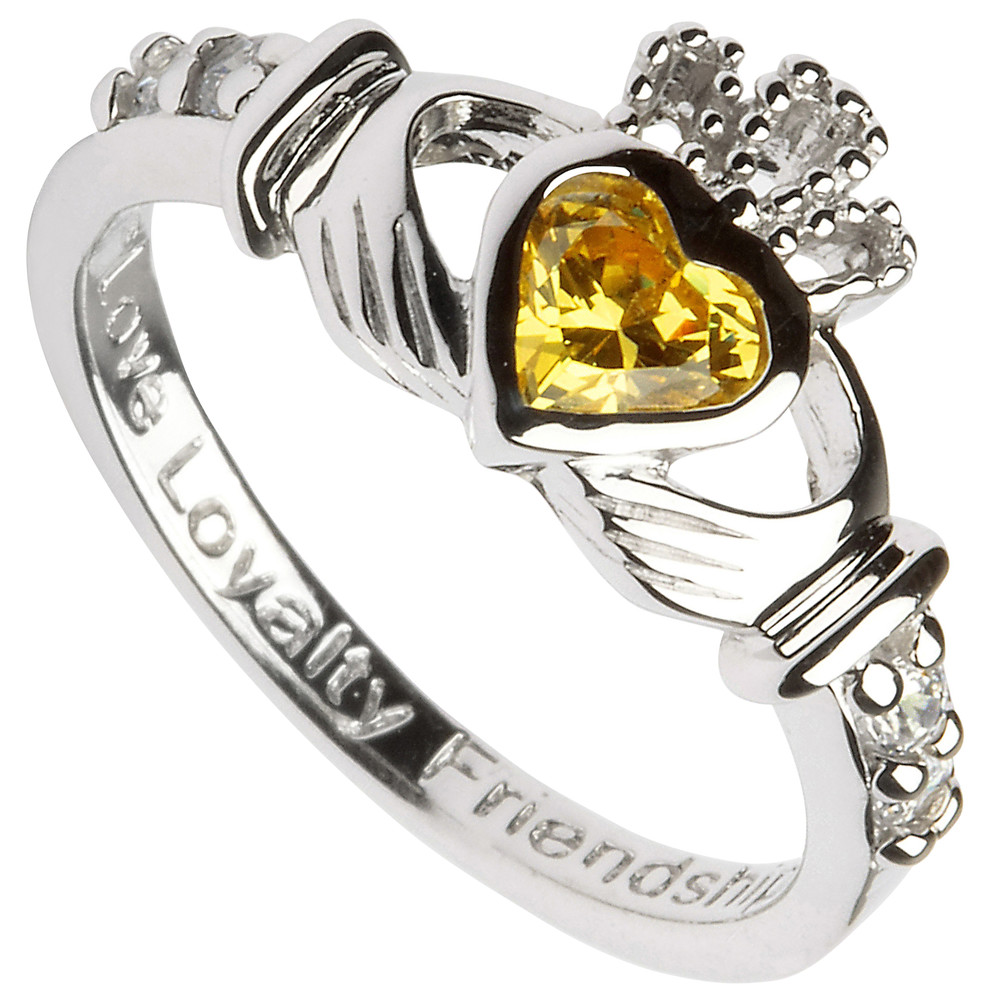 Product image for Claddagh Ring - Sterling Silver Birthstone Claddagh