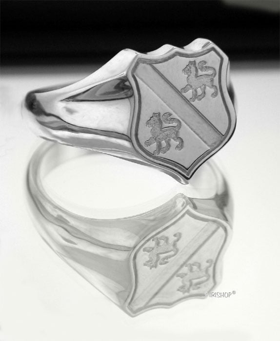 Product image for Irish Rings - Sterling Silver Family Crest Shield Ring