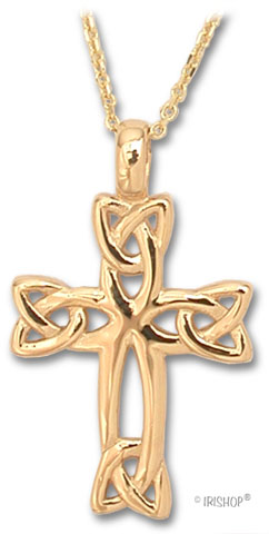 Product image for Celtic Pendant - 14k Yellow Gold Celtic Cross Pendant with Chain