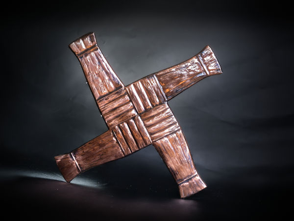 Product image for Copper St. Bridget's Cross Wall Plaque
