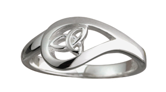 Product image for Trinity Knot Ring - Ladies Sterling Silver Tear Drop Trinity Knot