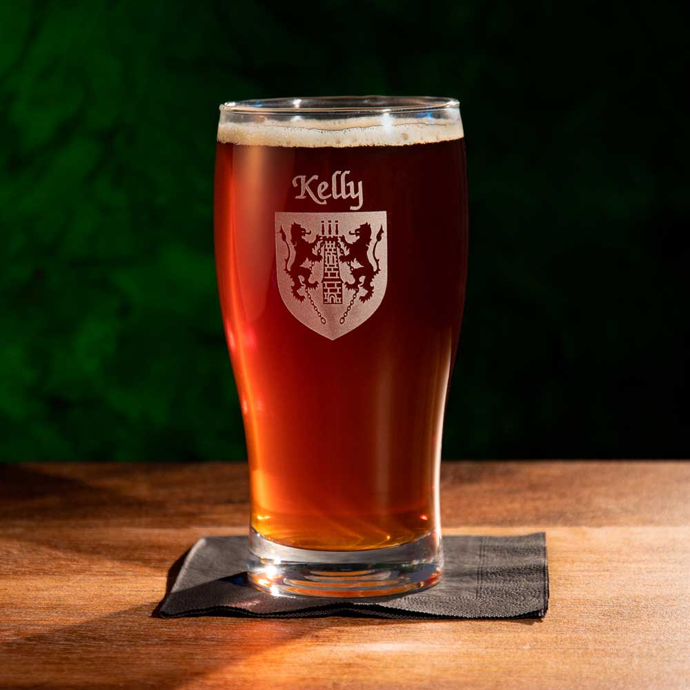 Product image for Personalized Irish Coat of Arms Tavern Glasses - Set of 4