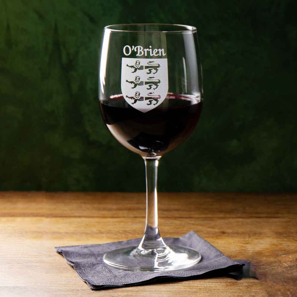 Product image for Personalized Irish Coat of Arms Wine Glasses - Set of 4