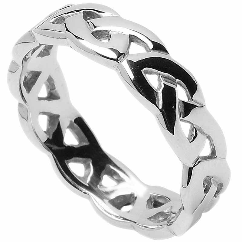 Product image for Irish Wedding Ring - Celtic Trinity Interlace Knot Mens Wedding Band