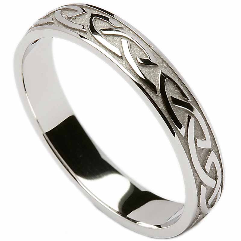 Irish Wedding Ring - Celtic Knotwork Mens Wedding Band at ...