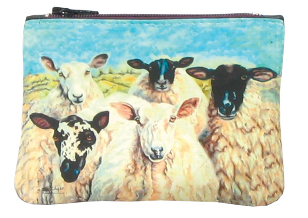 Product image for Leather Small Top Zip Purse - Irish Sheep