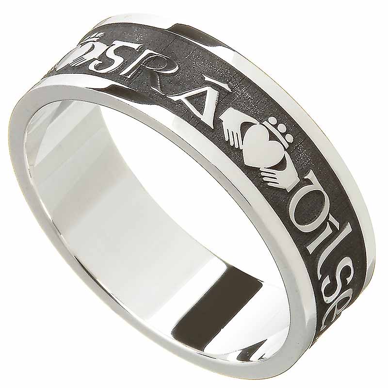 Product image for Claddagh Ring - Men's Gra Dilseacht Cairdeas 'Love, Loyalty, Friendship' Irish Wedding Ring