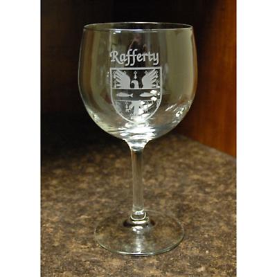 Alternate Image 1 for Personalized Coat of Arms Red Wine Glasses - Set of 4
