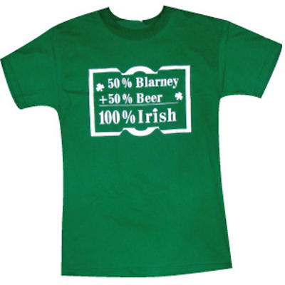 Irish T-Shirt - 50% Blarney + 50% Beer = 100% Irish