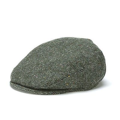 SALE | Vintage Irish Donegal Tweed Cap Green Salt and Pepper