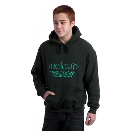 Ireland Dragons Embroidered Hooded Sweatshirt - Forest Green