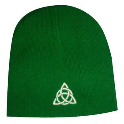 Celtic Trinity Knot Beanie Hat - Green
