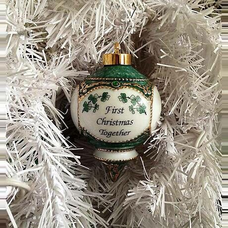 Irish Christmas Ornament - First Christmas Together with Shamrocks Ornament